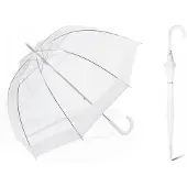 Happy Rain Paraplu Happy Rain Long Domeshape White Border