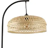 Olucia - JENNIFER - Vloerlamp - Bruin / Zwart - Vorm: Rechthoek