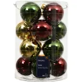 Décoris kerstballen glas dennengroen set 16 stuks