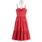 Scotch & Soda Cotton Seersucker Midi Dress House Of Mirrors Pink Size: 34 | Midi Dresses Outlet | Dames | Roze
