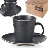 Orion Espresso Kopje met Schotel TEA TIME Zwart 95 ml Vaatwasmachinestandisig