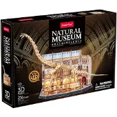 Cubicfun Natural Museum Brachiosaurus Hout LED - 3D Puzzel (216 stukjes)