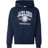 Jack & Jones Sweatshirt 'JJMAKO' nachtblauw / lichtblauw / wit