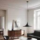 LINEA LIGHT Hanglamp Morgana, dimbaar, zwart, Woon-/ Eetkamer, Aluminium, Modern, hanglamp