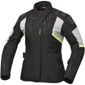 Modeka Striker III damesmotorfietstextiljas, zwart/lichtgrijs, maat 34