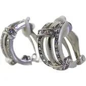 Behave - Oorclips - Zilverkleur - AB steentjes - Elegant avondstijl