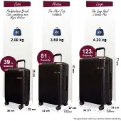 Infinity Leather Uitbreidbare Marron harde schaal 8 wielen reiskoffer