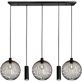Eglo hanglamp poblete zwart koper 3xe27 2xgu10
