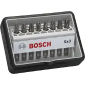 Bosch Robust Line 2607002558 Bitset 8-delig Kruiskop Phillips, Kruiskop Pozidriv