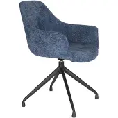 Housecraft living Eetkamerstoel Pinar set van 2 | polyester blauw 63x84.5x61 cm eetkamerstoelen | NADUVI