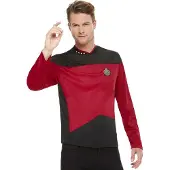 Smiffys Kostuum -M- Star Trek - The Next Generation Command Uniform Rood
