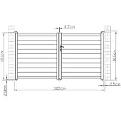 Vente-Unique.nl Gemotoriseerde draaipoort in aluminium antraciet NAZARIO - L300x158cm