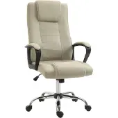 Vinsetto Office Chair Polyester 76L x 62B x 110-119H cm Beige
