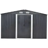 Vente-unique Tuinhuis van grijs gegalvaniseerd staal MANSO - 12,5m²