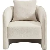 Vente-unique Fauteuil van gespikkelde beige stof LANITO