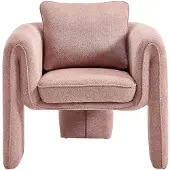 Vente-unique Fauteuil van roze stof JOLIPIA