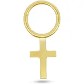 New Bling - 9NBG-O151 - 14K goud – Oorbelhanger - per stuk – Kruis