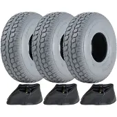 Parnells 330x100 grijze banden en binnenbanden voor mobiliteitsscooters, luchtbanden 400-5 (set van 3)