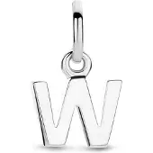 The Jewelry Collection Zilver Gerhodineerde Hanger letter W 1333763