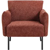 Vente-unique Fauteuil in getextureerde stof kleur terracotta - GERALDIA