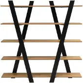 Vente-unique Kast met 5 planken - Naturel en Zwart - TUZLA