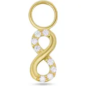 New Bling - 9NBG-O122-L - 14K goud – Oorbelhanger - per stuk – Infinity Links – Zirkonia