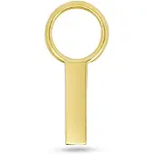 New Bling - 9NBG-O152 - 14K goud – Oorbelhanger - per stuk – Rechthoek