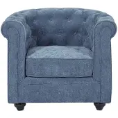 Vente-unique Fauteuil in blauwe stof - CHESTERFIELD