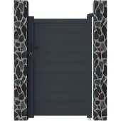 Vente-Unique.nl Draaipoort in aluminium NAZARIO antraciet - L103 x 166 cm