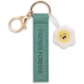 Nici sleutelhanger Friends Forever imitatieleren band groen 10cm met bloem
