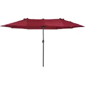 4Goodz Outsunny duo-parasol 460x270 cm brede parasol wijnrood