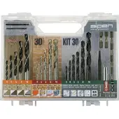Alpen 800230100 Boor- en bitassortiment 30-delig Metaal, Steen, Beton, Metselwerk, Baksteen, Hout 3 mm, 4 mm, 5 mm, 6 mm, 8 mm, 10 mm