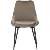 Vente-unique Set van 2 stoelen MASURIE - Fluweel - Taupe