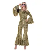 Coppens Catsuit cirkels goud - 100% Polyester - Retro kleding | Maat 42