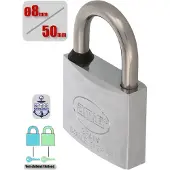 AMIG Hangslot met Sleutel RVS Ø8/50mm - Standaard Beugel Buiten Weerbestendig