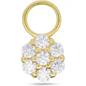 New Bling - 9NBG-O104 - 14K goud – Oorbelhanger - per stuk – Pavé Cirkel – Zirkonia