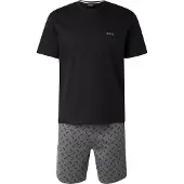 BOSS Pyjama kort grijs / zwart