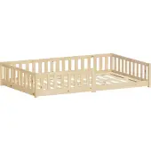 ML-Design Kinderbed 120x200 cm met lattenbodem en uitvalbeveiliging natuurlijk dennenhout ML design
