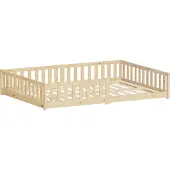 ML-Design Kinderbed 140x200 cm met lattenbodem en uitvalbeveiliging natuurlijk dennenhout ML design