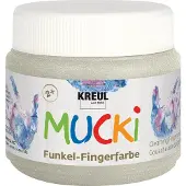 Creativ Company Mucki vingerverf - zilver metallic, 150ml