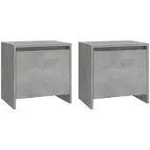 vidaXL Nachtkastjes 2 st 45x34x44,5 cm bewerkt hout betongrijs
