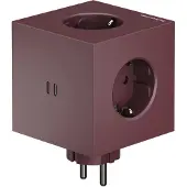 Avolt x Bauhaus-Archiv Square 2 stekkerdoos USB-C Mulberry Red