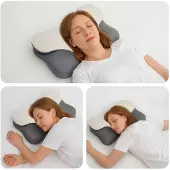 vidaXL Nek kussen Wit Traagschuim 57 x 36 x 13 cm