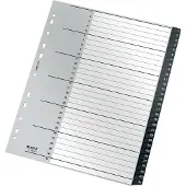 Leitz Recycle indexmap, A4, beschrijfbaar, universele perforatie, 100% recyclebaar, kunststof, zwart, tabbladen 1-31