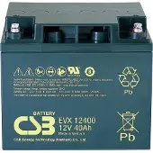 CSB EVX 12400 Loodaccu 12 V 40 Ah Loodvlies (AGM) (b x h x d) 197 x 170 x 165 mm M5-schroefaansluiting Cyclusbestendig, Onderhoudsvrij, Geringe