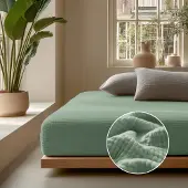 Dreamhouse Mousseline Hoeslaken Katoen Mousseline - Groen 180 x 200 cm