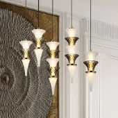 VIOKEF Glazen hanglamp Venera, wit / opaal, Woon-/ Eetkamer, Glas, hanglamp