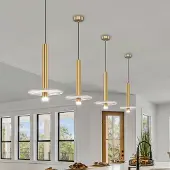VIOKEF Hanglamp Leandros, messing / goud, Woon-/ Eetkamer, metaal
