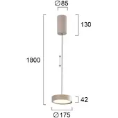 VIOKEF Hanglamp Denver, crème / amber, Woon-/ Eetkamer, Aluminium, Modern