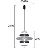 VIOKEF Hanglamp Azul, alu / grijs / zink, Woon-/ Eetkamer, Kunststof